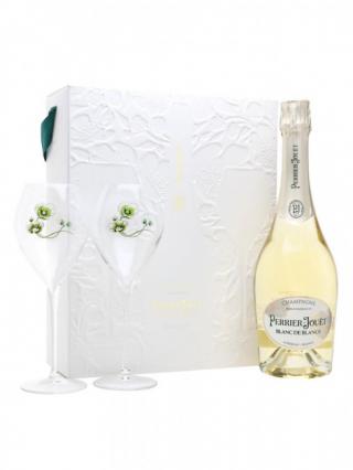 Perrier Jouet Blanc De Blancs Gift Set Two Glasses 750ML NV (750ml) (750ml)